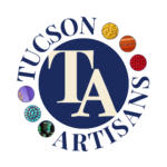 Tucson Artisans circular brand logo featuring a stylized 'TA' monogram with a transparent background.